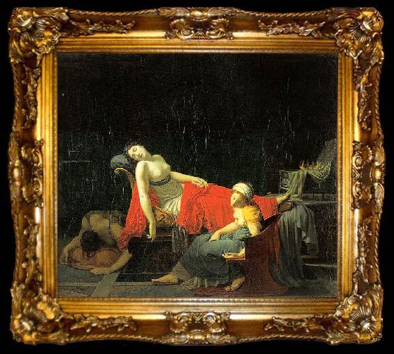 framed  Julius Adam Der Tod der Kleopatra von Jean-Baptiste Regnault, ta009-2